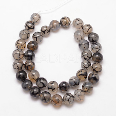 Natural Dragon Veins Agate Bead Strands X-G-K166-14-8mm-01-1