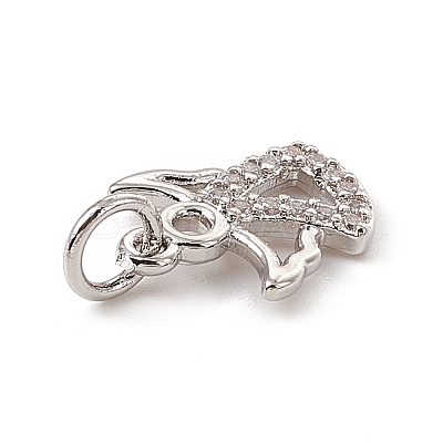 Brass Micro Pave Cubic Zirconia Charms ZIRC-F132-46P-1