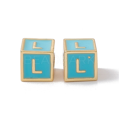 Rack Plating Brass Enamel Beads KK-B060-04G-06L-1