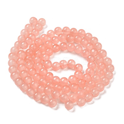 Baking Paint Imitation Jade Glass Round Bead Strands DGLA-Q021-8mm-03-1