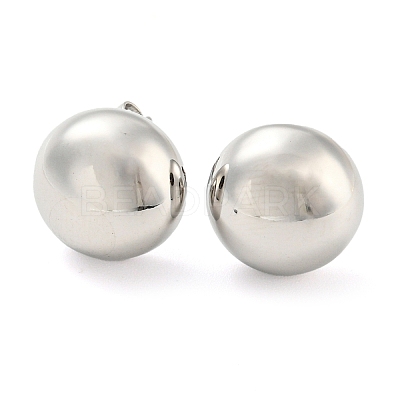 Rack Plating Brass Flat Round Stud Earrings EJEW-P242-08P-1
