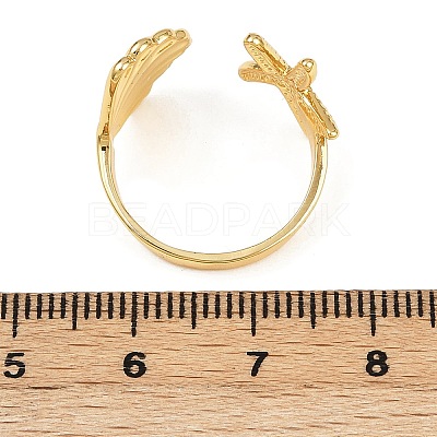 Brass Adjustable Cuff Rings for Women RJEW-B132-02B-G-1