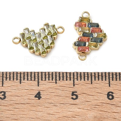 304 Stainless Steel & Rhinestone Connect Charms RB-CBAC930-01G-1