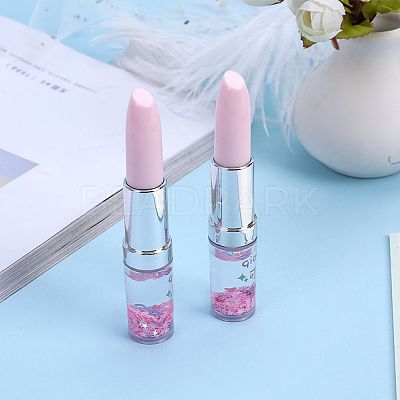 Lipstick Shape Empty Tube Black Ink Ballpoint Pens LS-DIY-H123-A01-1