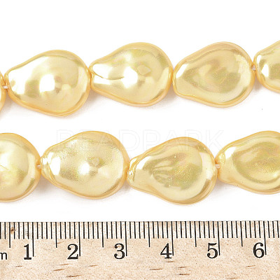 Electroplate Opaque Glass Imitation Pearl Strands EGLA-D302-02E-1