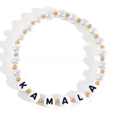 Minimalist ABS Imitatiom Pearl Round Beads Stretch Bracelets for Women EC7988-8-1