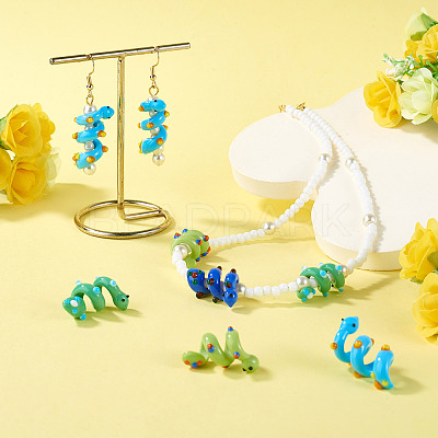 10Pcs 5 Colors Handmade Lampwork Enamel Beads LAMP-TA0002-48A-1