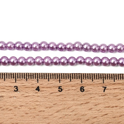 Eco-Friendly Dyed Glass Pearl Round Beads Strands HY-A002-4mm-RB056-1