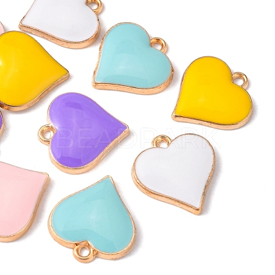 10Pcs 5 Colors Alloy Enamel Pendants ENAM-YW0002-07-1