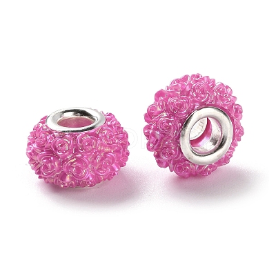 AB Color Resin Rose Flower European Beads RESI-M001-05K-1