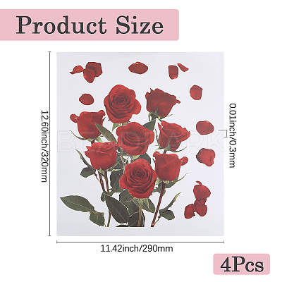 Rose PVC Self Adhesive Decorative Stickers DIY-WH20031-045-1