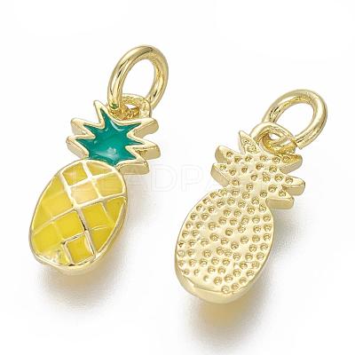 Brass Enamel Charms KK-L185-27G-1