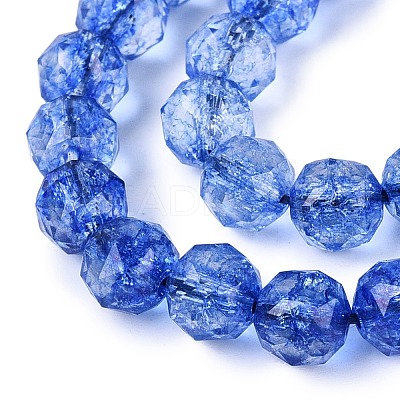 Crackle Transparent Glass Beads Strands GLAA-Q108-02A-02-1