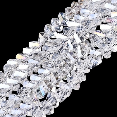 Electroplate Transparent Glass Beads Strands EGLA-Q139-01A-A01-1
