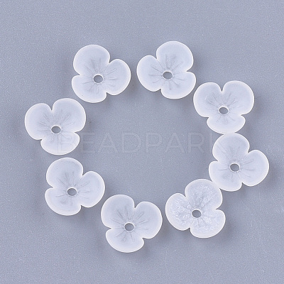 3-Petal Transparent Acrylic Bead Caps X-FACR-T001-01-1