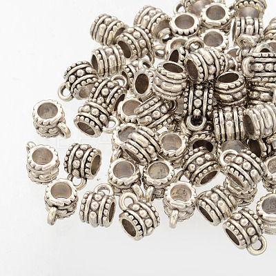 Charm Carrier Barrel Tibetan Silver Tube Bails LS-AB644H-1