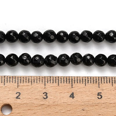 Natural Black Tourmaline Beads Strands G-H329-D02-4mm-1