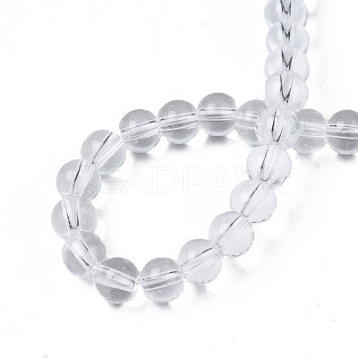 Baking Paint Transparent Glass Round Bead Strands DGLA-Q022-6mm-01-1