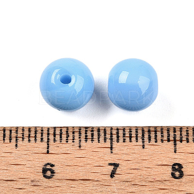 Opaque Solid Color Glass Beads GLAA-N007-8mm-A14-1