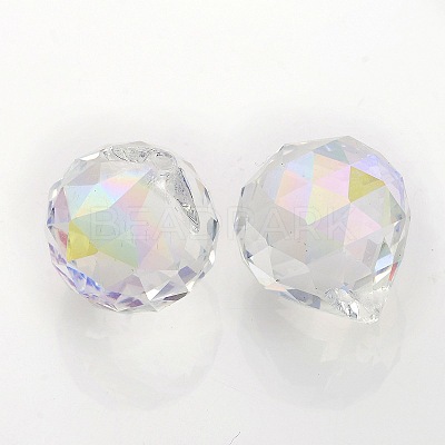 Faceted Round Glass Pendants X-GLAA-O008-G03-1
