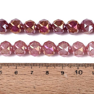Anti-Tarnish Electroplate Glass Beads Strands GLAA-N064-10mm-14-1