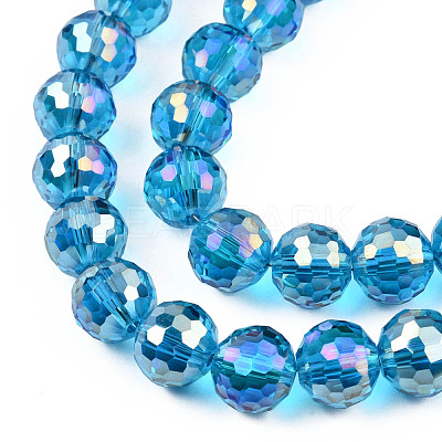 Electroplate Transparent Glass Beads Strands EGLA-N002-46-H06-1