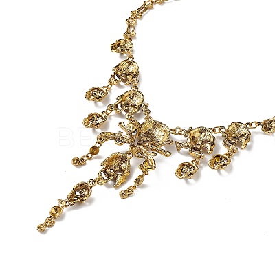 Alloy Skull Bib Necklace NJEW-L175-01AG-1