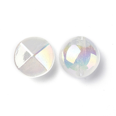 UV Plating Luminous Transparent Acrylic Beads OACR-P010-05D-1