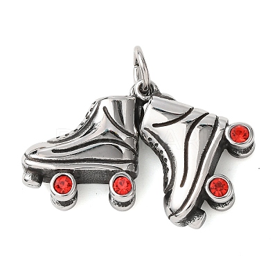 304 Stainless Steel Rhinestone Pendants STAS-P443-02AS-1