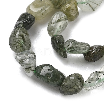 Natural Green Rutilated Quartz Beads Strands G-O-186-B-12A-1