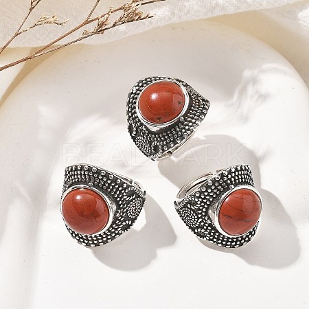 Synthetic Goldstone Adjustable Rings RJEW-I108-03AS-03-1