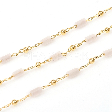 3.28 Feet Handmade Natural Rose Quartz Beaded Chains X-CHC-E021-01D-1