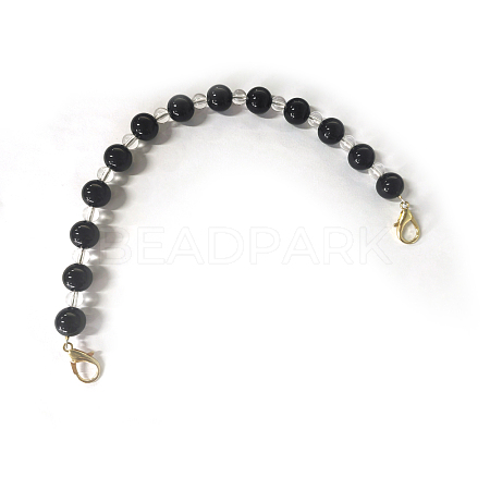 Resin Imitation Cat Eye Beaded Bag Handles FIND-WH0044-19-1