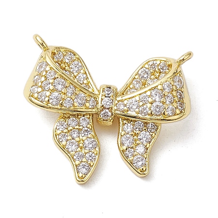 Rack Plating Brass Micro Pave Clear Cubic Zirconia Pendants KK-H463-08G-1