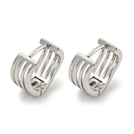 Thick Brass Hoop Earrings EJEW-L211-011I-P-1