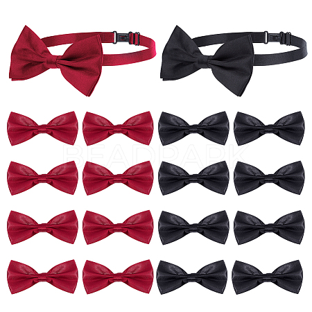 AHADERMAKER 16Pcs 2 Colors Adjustable Polyester Bow Ties AJEW-GA0006-74-1