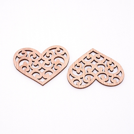 Natural Wood Filigree Joiners Links WOOD-WH0113-43-1