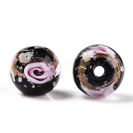 Luminous Handmade Gold Sand Lampwork Beads LAMP-T021-03A-1