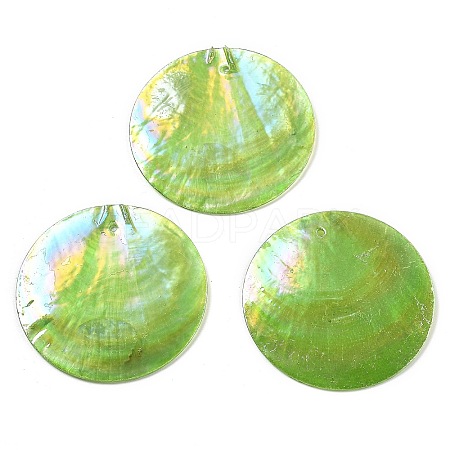 Spray Painted Natural Capiz Shell Pendants X-SSHEL-Z002-01A-1