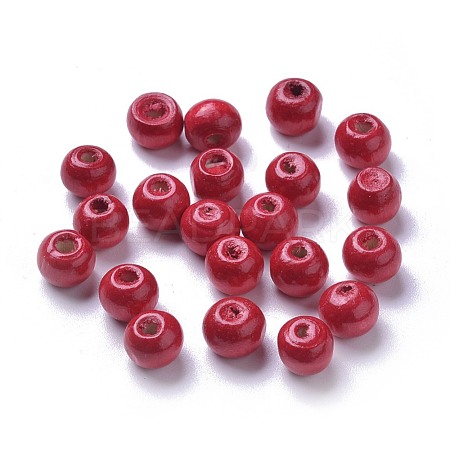 Dyed Natural Wood Beads WOOD-Q006-8mm-01-LF-1