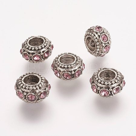 Antique Silver Plated Alloy Rhinestone Beads RB-J503-23AS-1