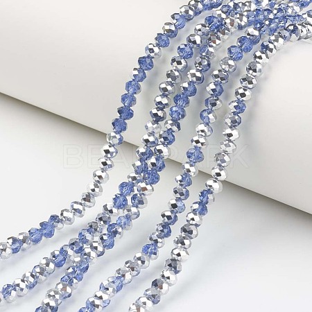 Electroplate Transparent Glass Beads Strands EGLA-A034-T10mm-M03-1