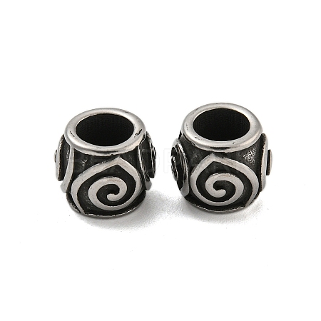 Barrel 304 Stainless Steel European Beads STAS-E214-04AS-1