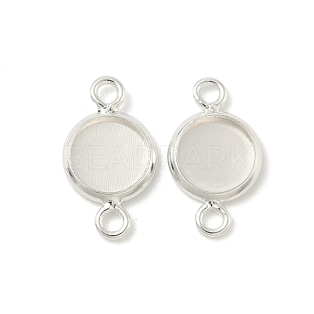 Flat Round Brass Connector Cabochon Settings KK-K414-13G-S-1