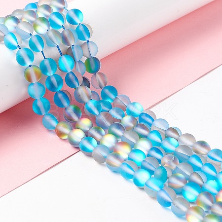 Synthetic Moonstone Beads Strands G-E573-01B-22-1