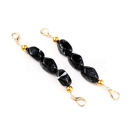 Imitation Gemstone Resin Beaded Purse Strap Extender FIND-WH0005-89D-1