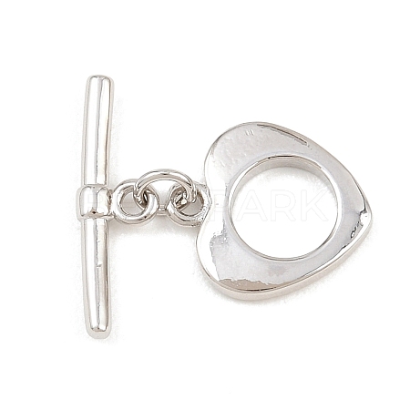 Heart Brass Toggle Clasps KK-G548-43P-05-1