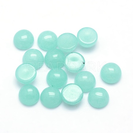 Natural White Jade Cabochons G-P393-R27-6mm-1