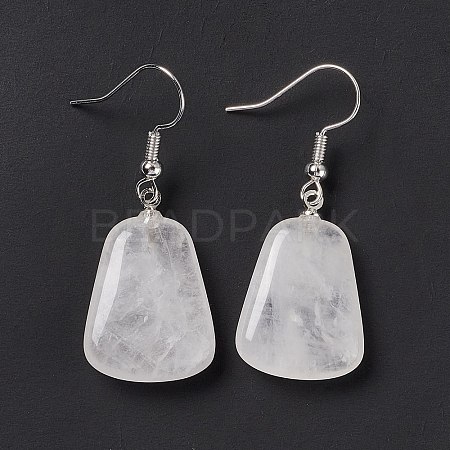 Natural Quartz Crystal Trapezoid Dangle Earrings EJEW-D188-02P-03-1