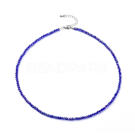 Faceted Glass Beaded Necklaces NJEW-JN02553-06-1